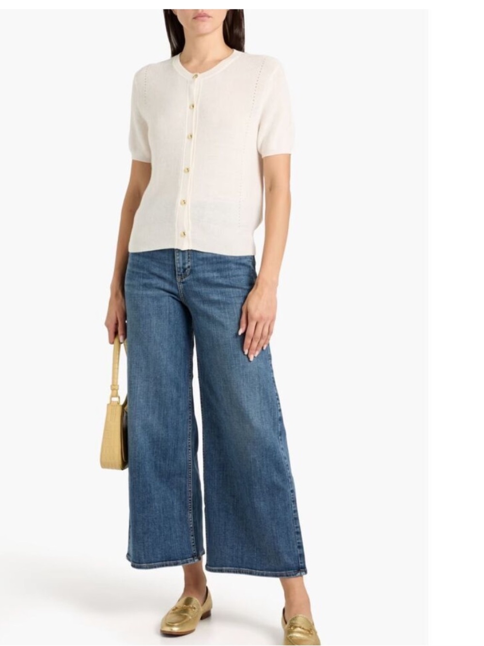 rag & bone Wide Leg Serena Crop Cropped Denim medium wash jeans 28